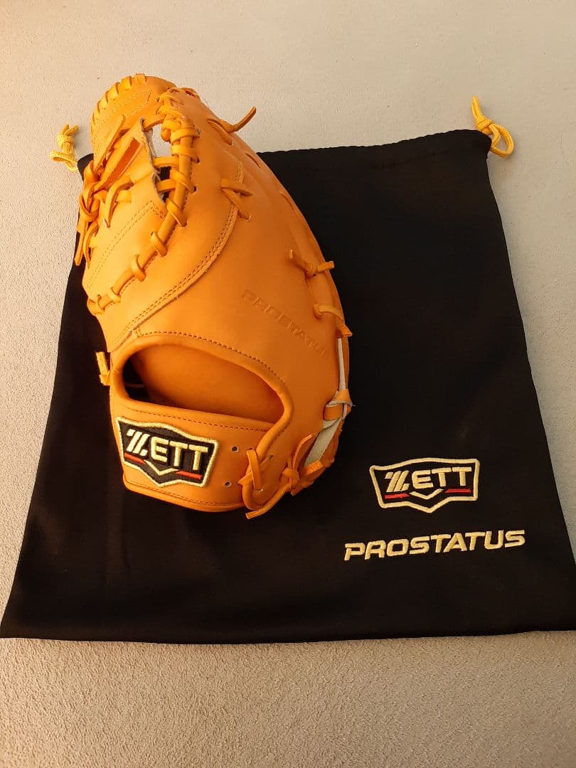 ZETT PROSTATUS 硬式グローブ オレンジ 収納袋付き　左利き 楽天市場】ゼット ZETT 【専用グラブ袋付き】 プロステイタス