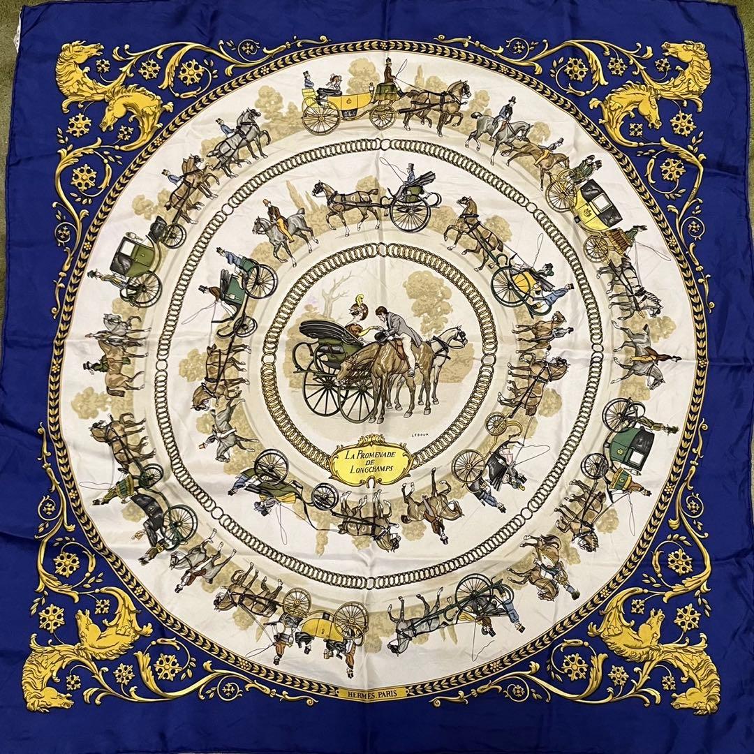 HERMES シルクスカーフ 馬車デザイン