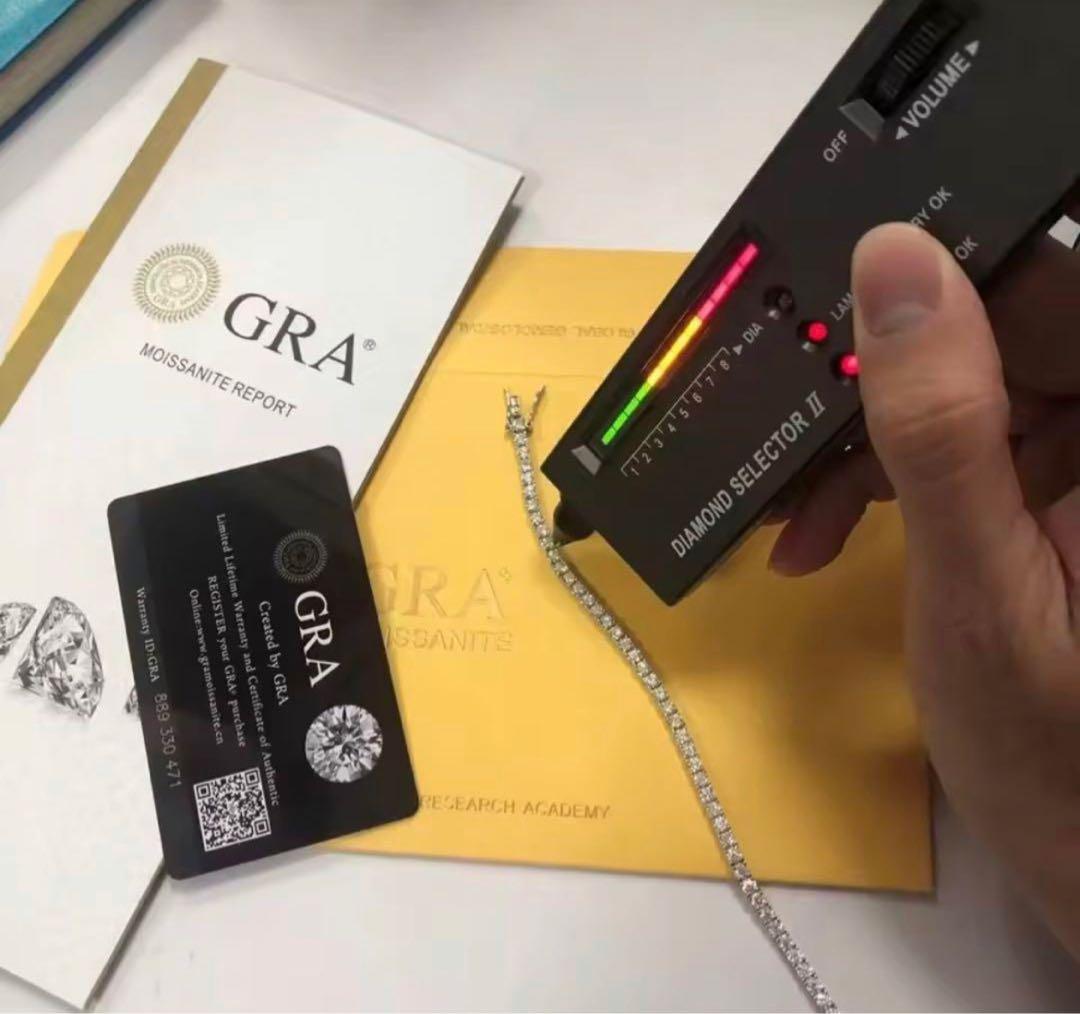 永遠の輝き】10ctモアサナイト テニスチェーンブレスレット／S925