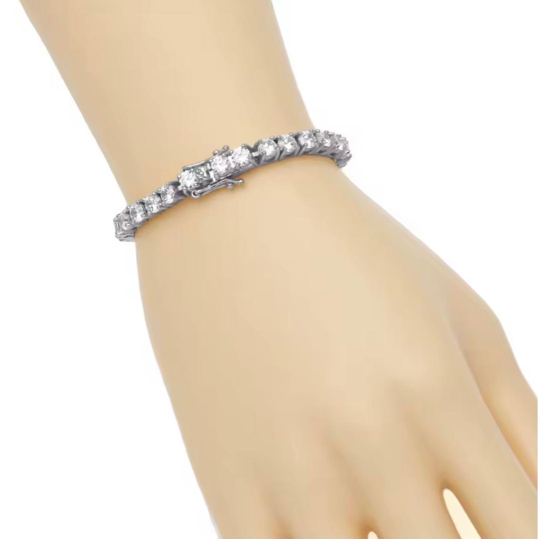 永遠の輝き】10ctモアサナイト テニスチェーンブレスレット／S925