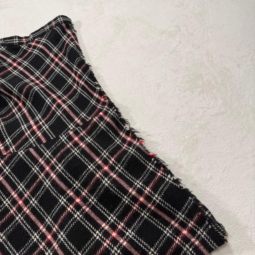 トリコ コムデギャルソン ツイード 変形 フレアスカート チェック