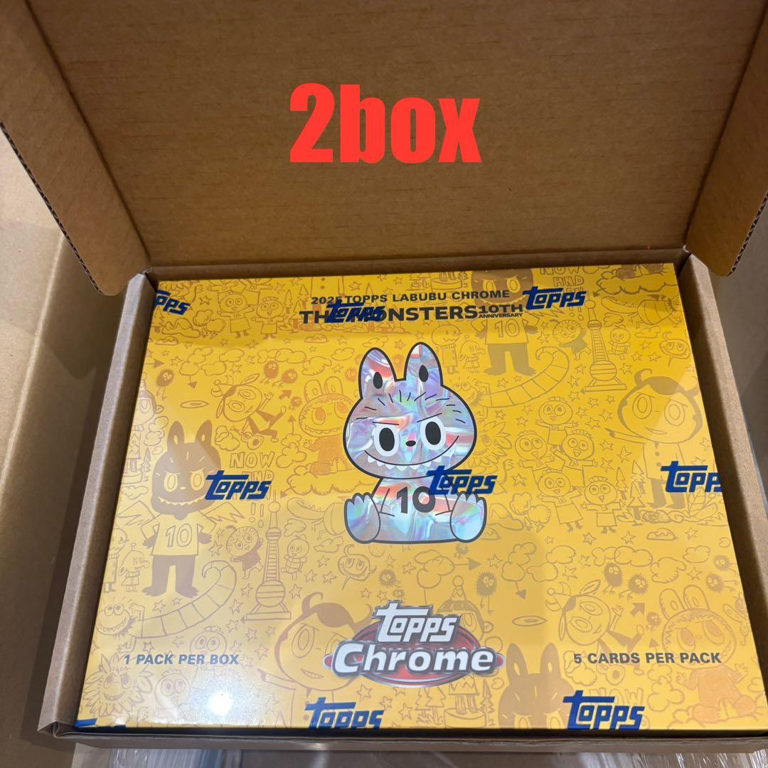 Topps Chrome 10周年記念ボックス 2BOX ラブブ　LABUBU Topps ラブブ トレーディングカード 2025 Topps Chrome Labubu 10th