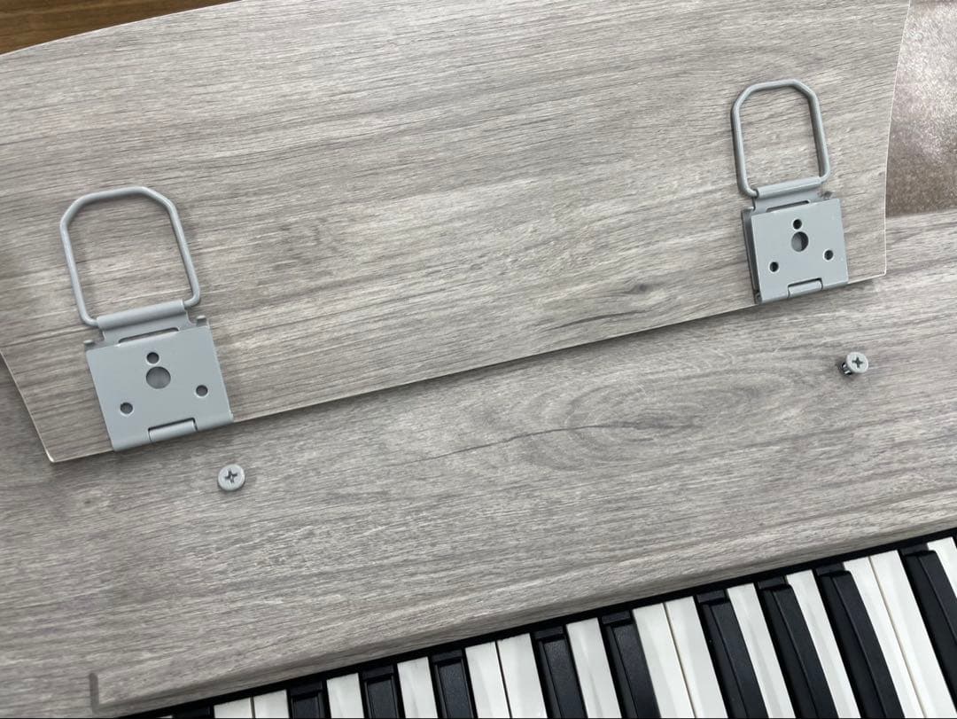 スタンド付き 電子ピアノ88鍵盤 給電タイプ 木目調ボディ グレー