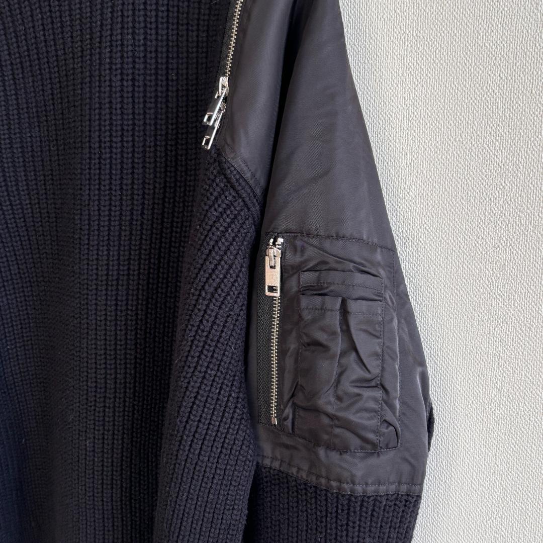 超人気・極美品】DIESEL/MA-1異素材ドッキングニット/黒/M相当 - メルカリ