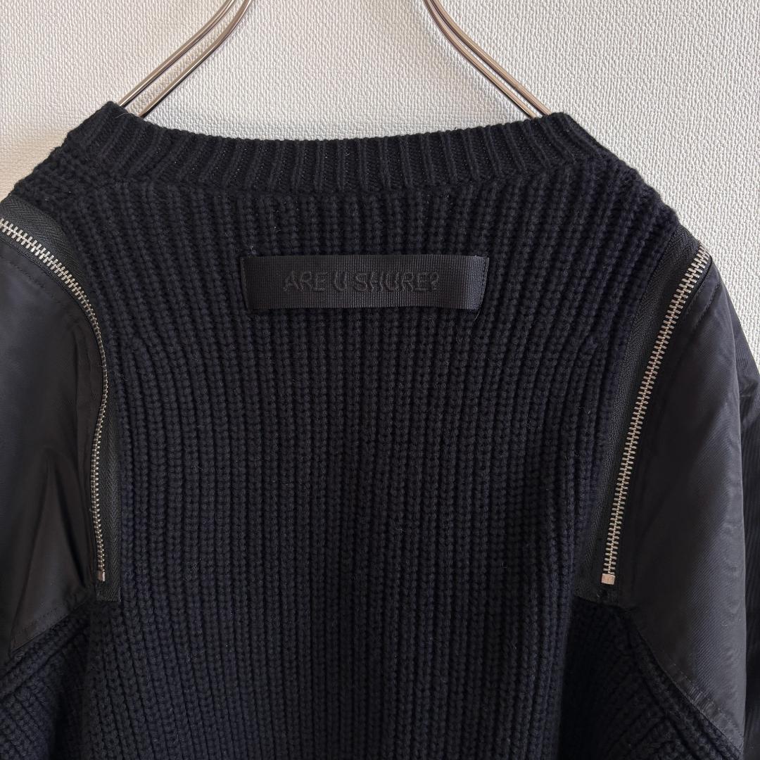 超人気・極美品】DIESEL/MA-1異素材ドッキングニット/黒/M相当 - メルカリ