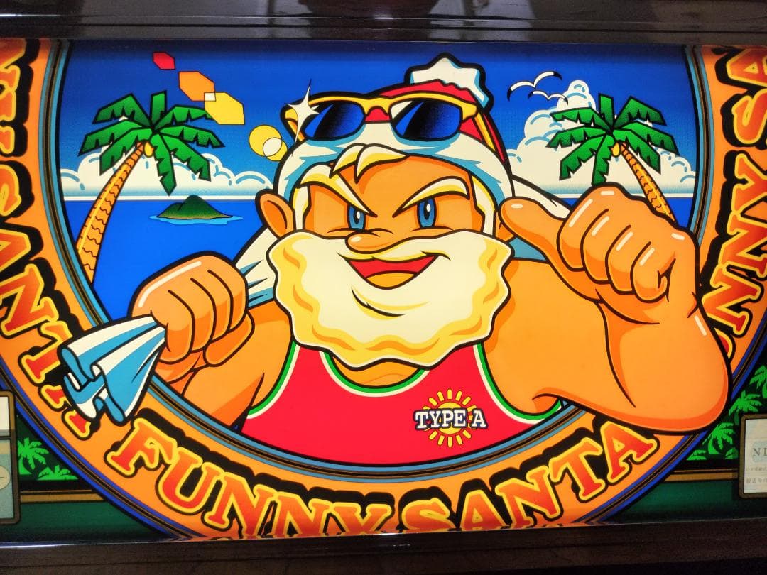 【パチスロ実機】タイヨー★ファニーサンタ【不要機付】４号機・レトロ・希少台