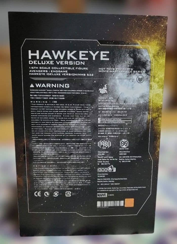 ホットトイズ　ムービー・マスターピース　エンドゲーム　ホークアイ　1/6　未開封