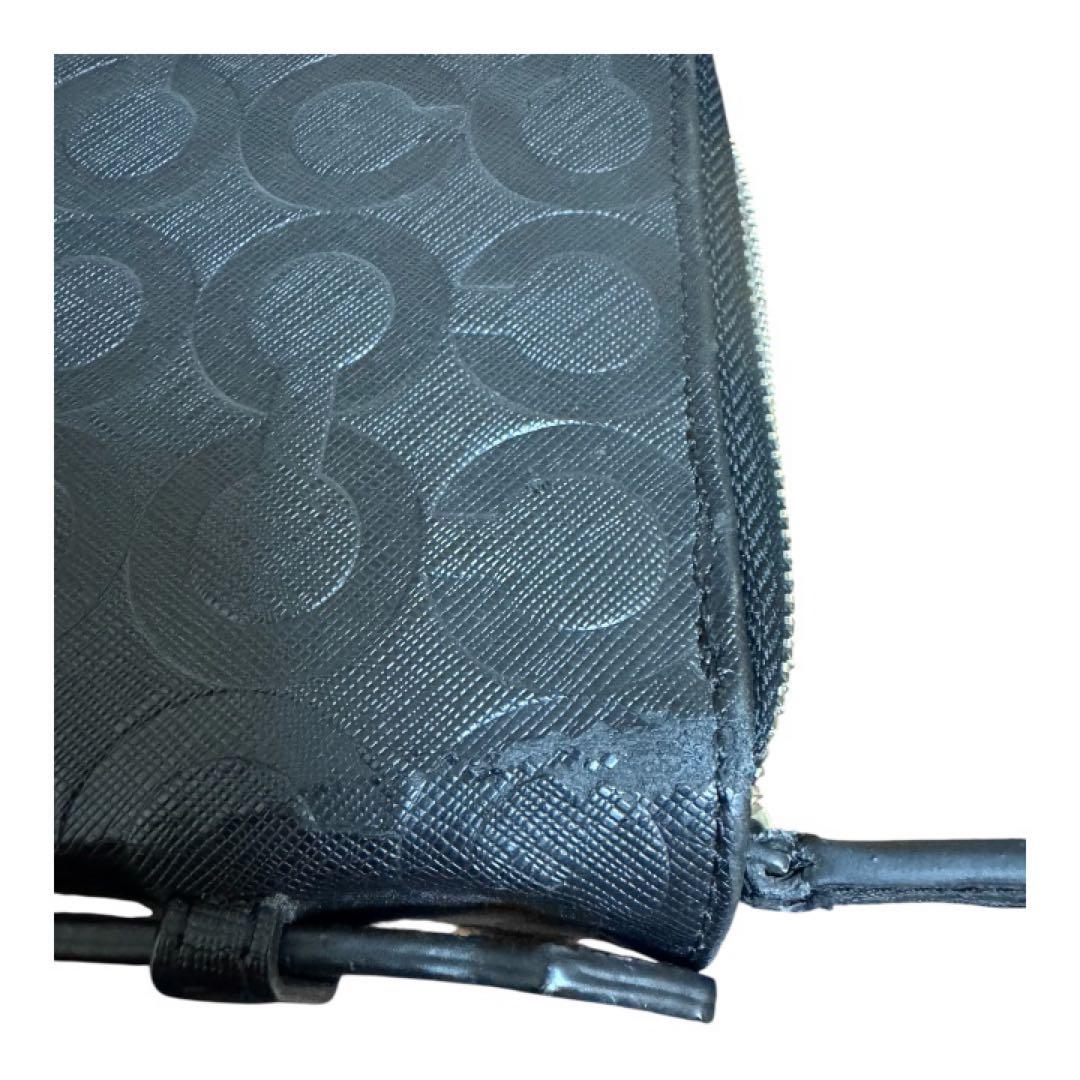 COACHコーチ シグネチャーエンボス Wジップ オーガナイザー 長財布