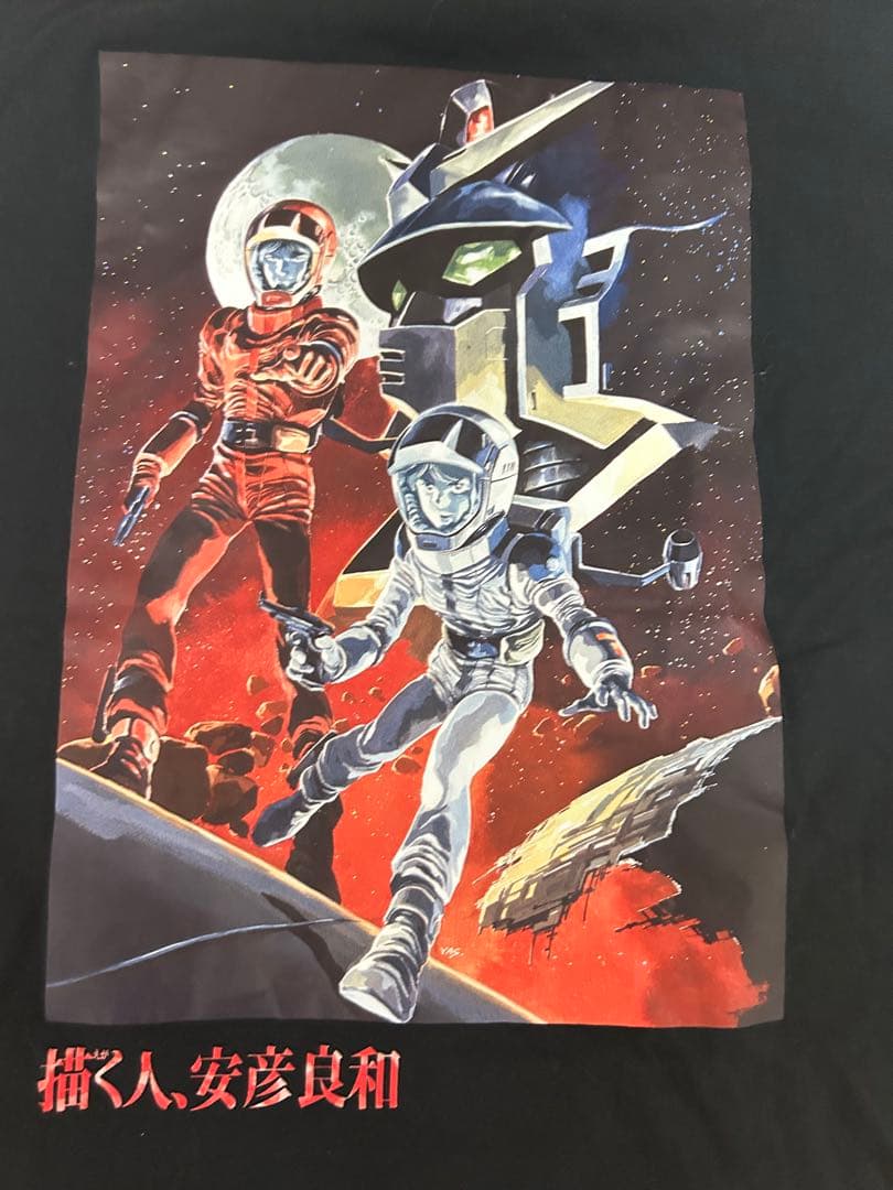 新品同様XL！描く人、安彦良和展 機動戦士ガンダム プリントTシャツ