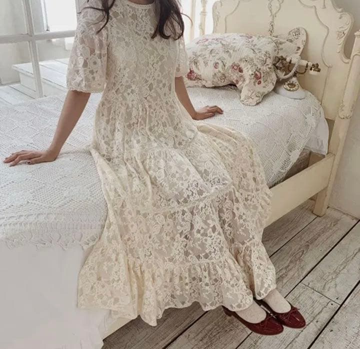 treat ürself トリートユアセルフ レースワンピース - メルカリ