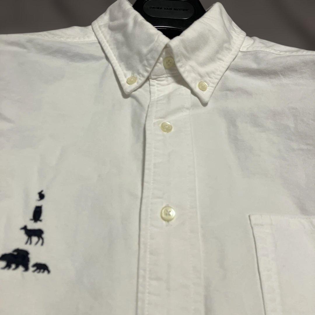 マウンテンリサーチ BD2021オックスフォード動物刺繍BDシャツ白Lサイズ