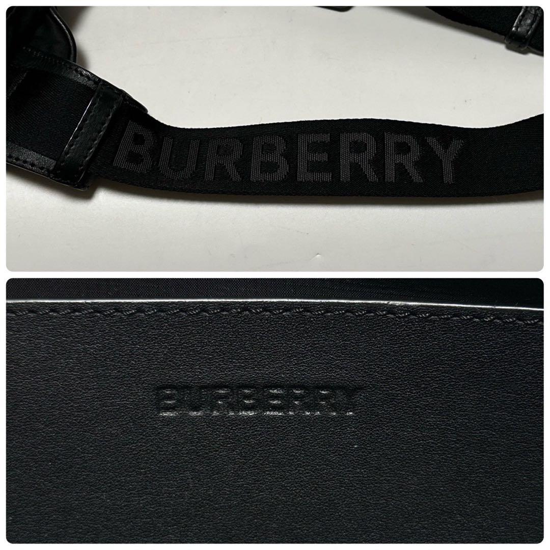 q45【極美品】バーバリー ナイロン ブラック ウエストバッグ