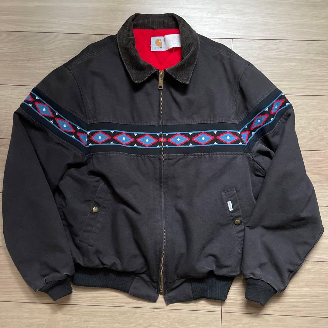 美品 80s USA製 カーハート ネイティブ サンタフェジャケット ブラック