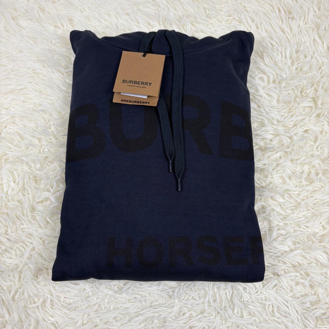 現行 新品 バーバリー ホースフェリー プルオーバーパーカー ネイビー