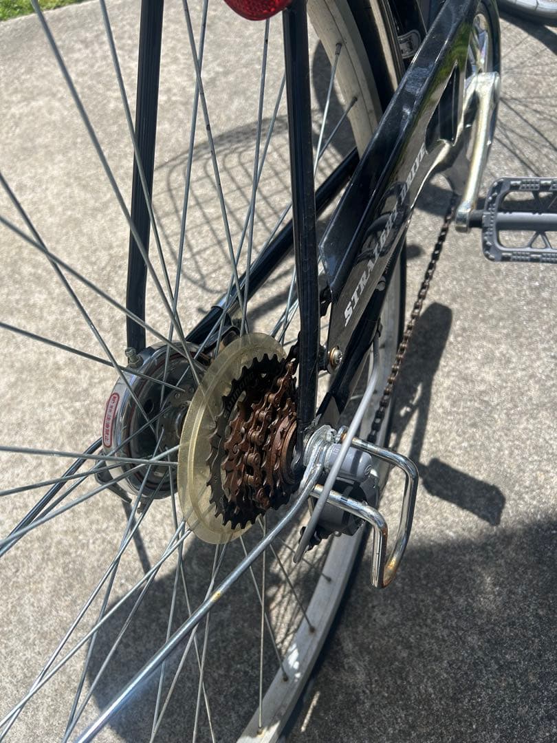 カゴ付き6段変速自転車 シティサイクル 27インチ オートLEDライト 福岡