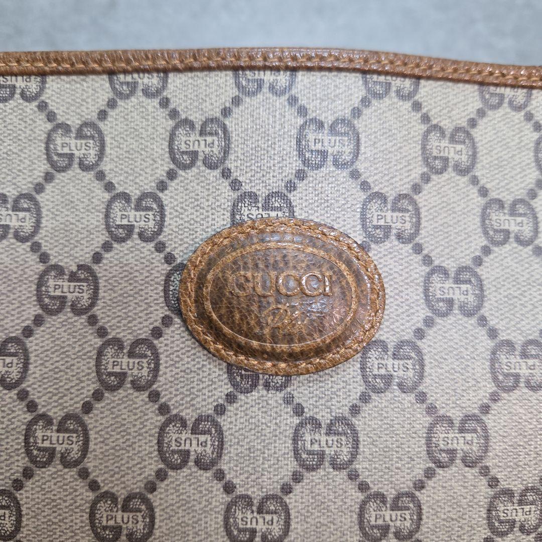 希少】グッチプラス クラッチバッグ オールドグッチ GG柄 ロゴパッチ