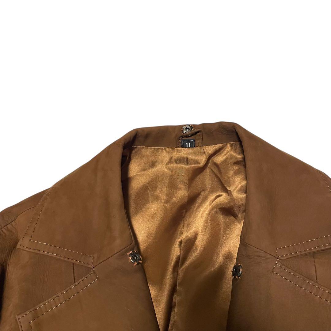 フランス製×子牛革】スエード マキシ丈カーフスキンレザーコート