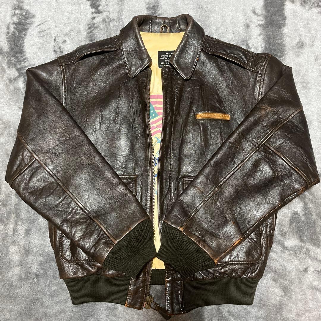 AVIREX A-2 フライトジャケット レザージャケット S 楽天市場】AVIREX USA製 A-2 メンズ レザー革ジャン フライト