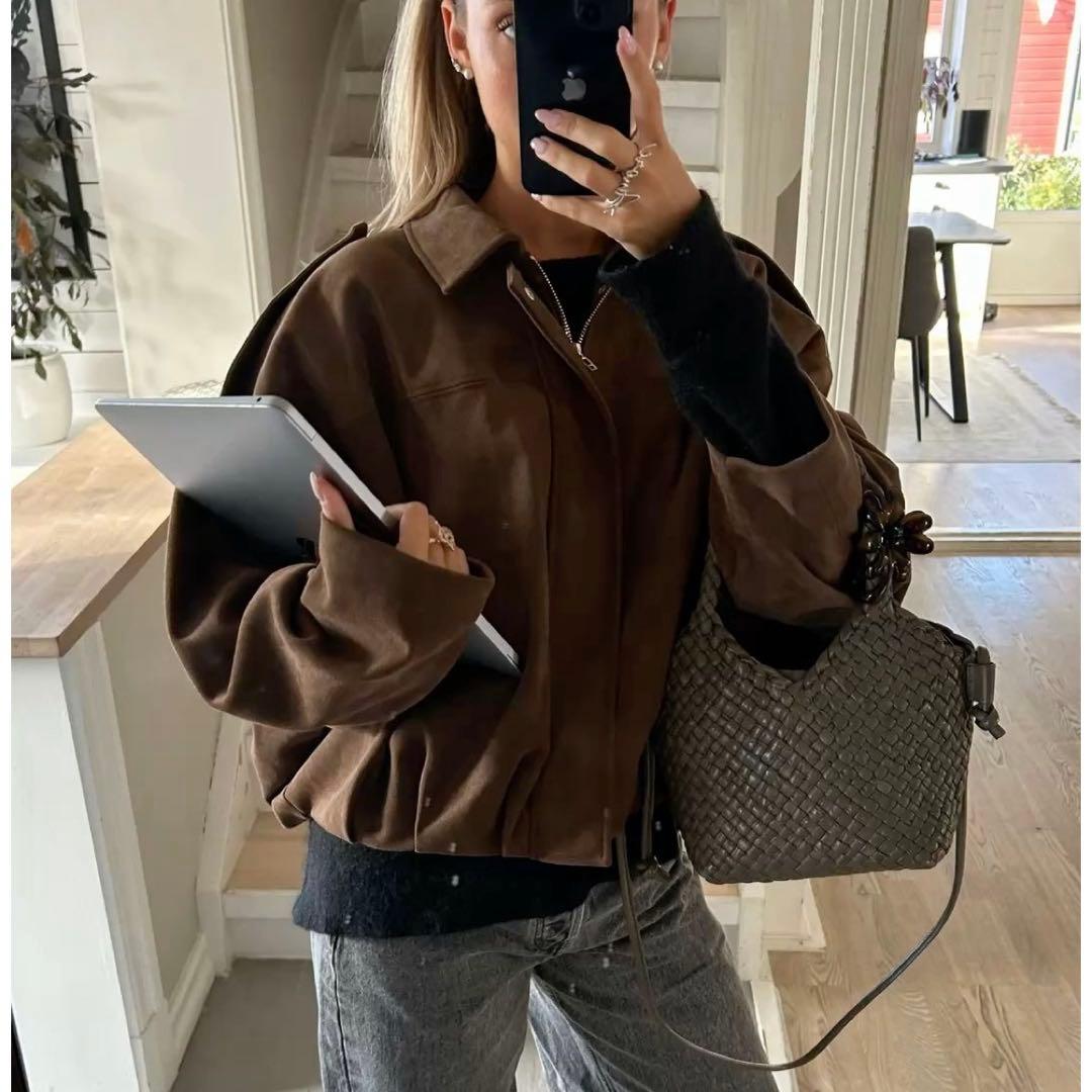 ZARA スエード調ボンバージャケット - メルカリ