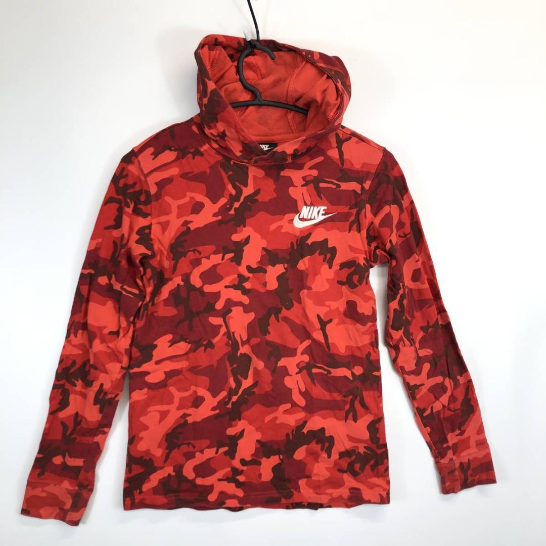 ナイキ 93964 プルオーバーパーカー 赤迷彩 カモフラ キッズL 155