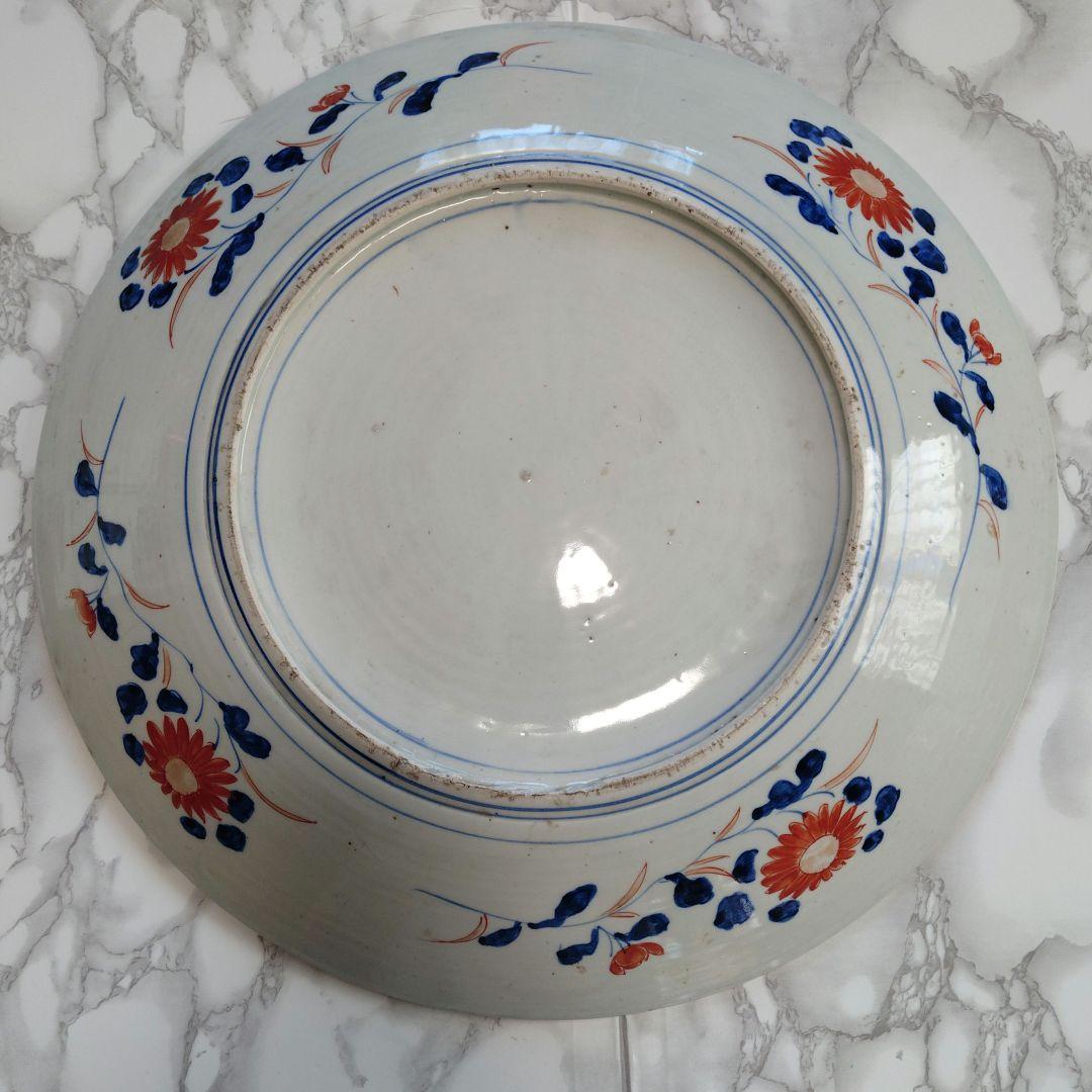 48cm 超特大 古伊万里 赤絵 金彩 骨董 飾り皿 伊万里焼（大型・送料込