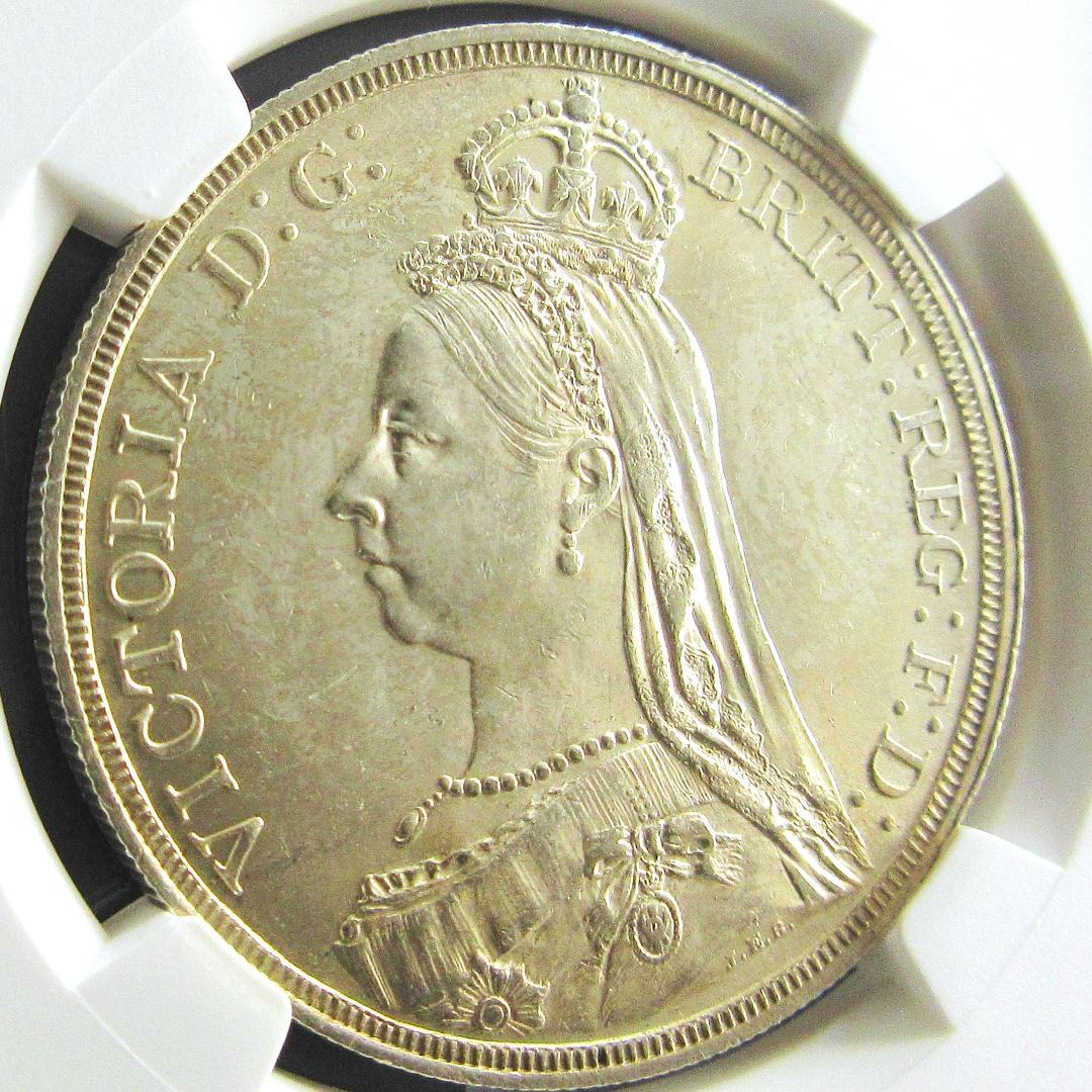 1887 イギリス クラウン 銀貨 ゴールデンジュビリー NGC コイン モダン