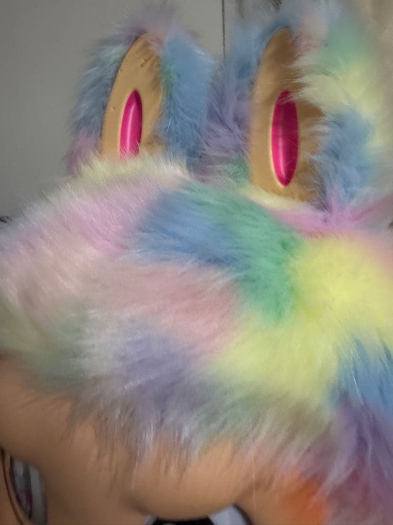 超特大60cmマカロンジモモ 夢色ふわもこ パールネックレス＆ピンク尾びれ