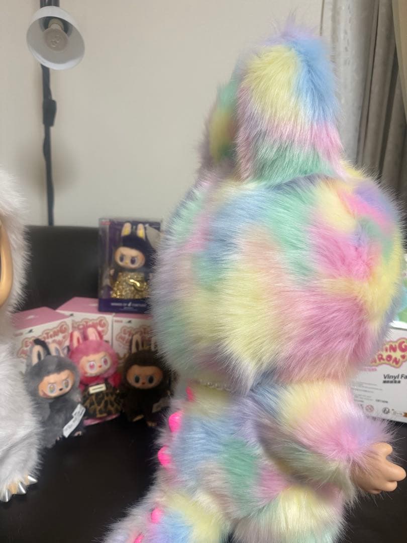 超特大60cmマカロンジモモ 夢色ふわもこ パールネックレス＆ピンク尾びれ