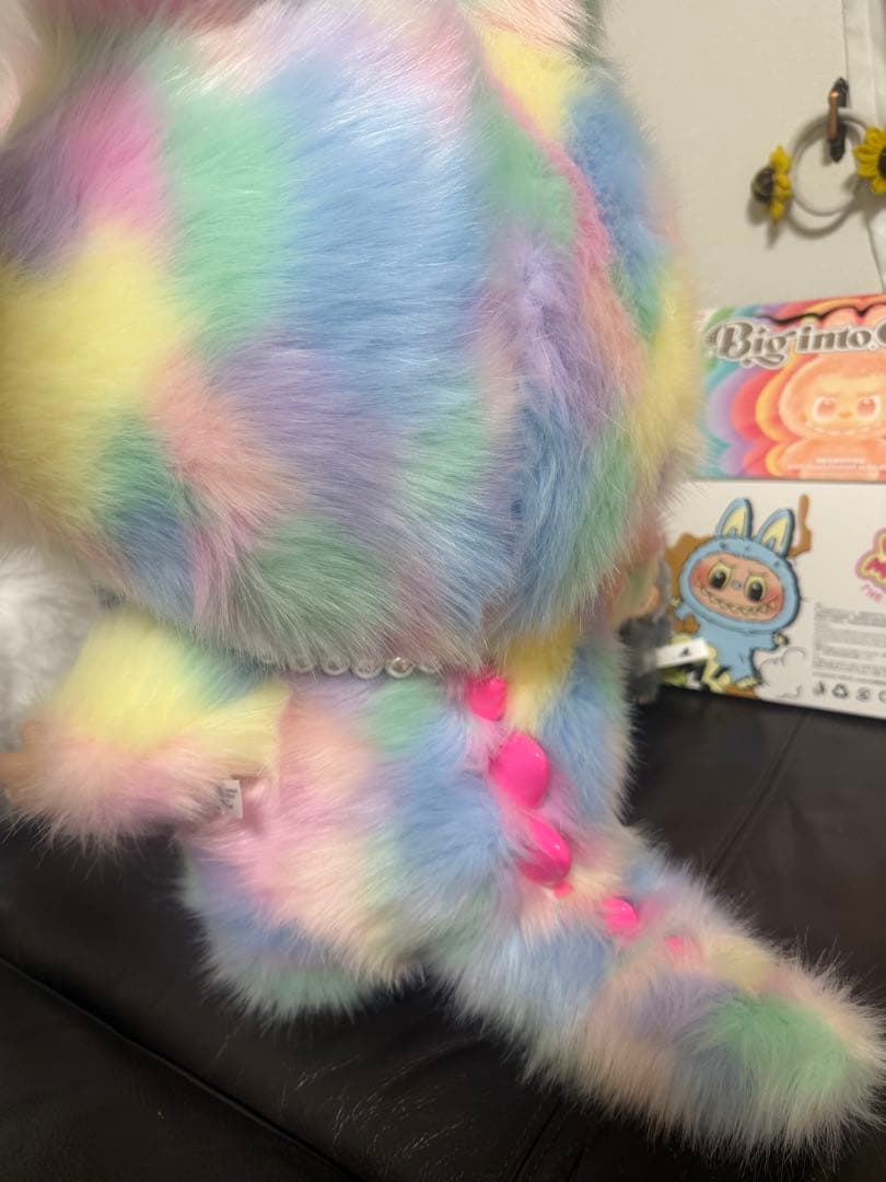 超特大60cmマカロンジモモ 夢色ふわもこ パールネックレス＆ピンク尾びれ