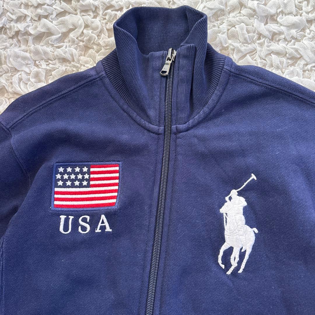 ラルフローレン USAフラッグ ビッグポニージップアップパーカー - メルカリ