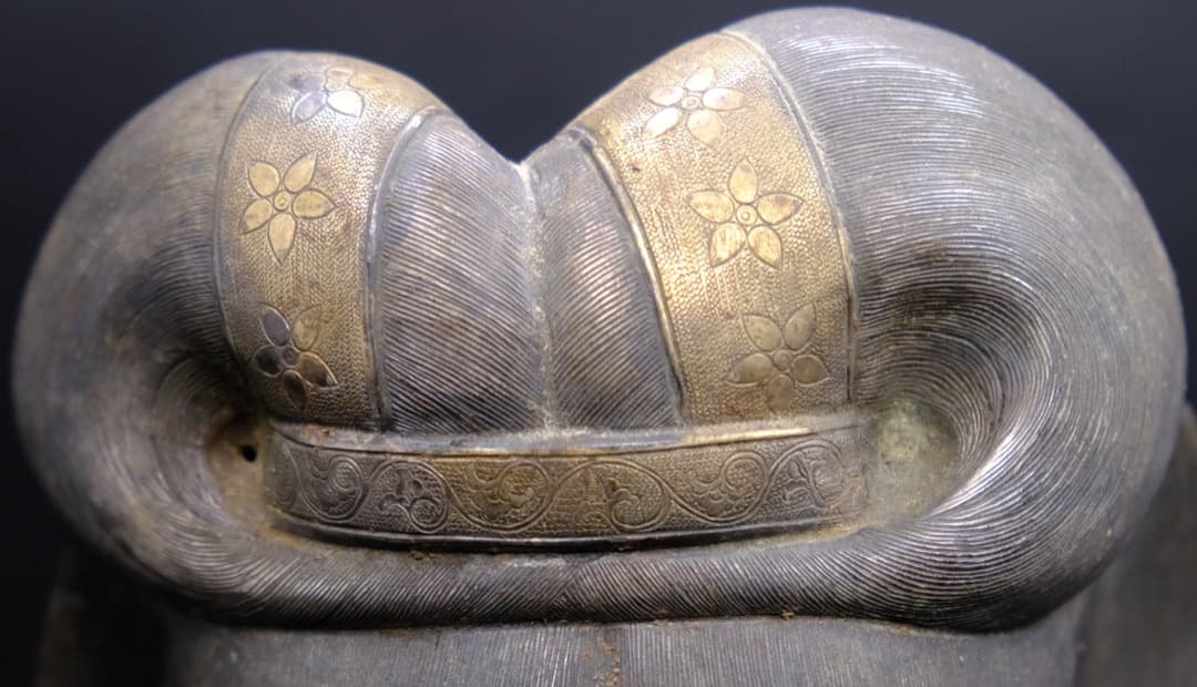 希少 中国美術 唐婦人像 細密象嵌 金属工芸 銀 銅 古玩 総重量2031.8g