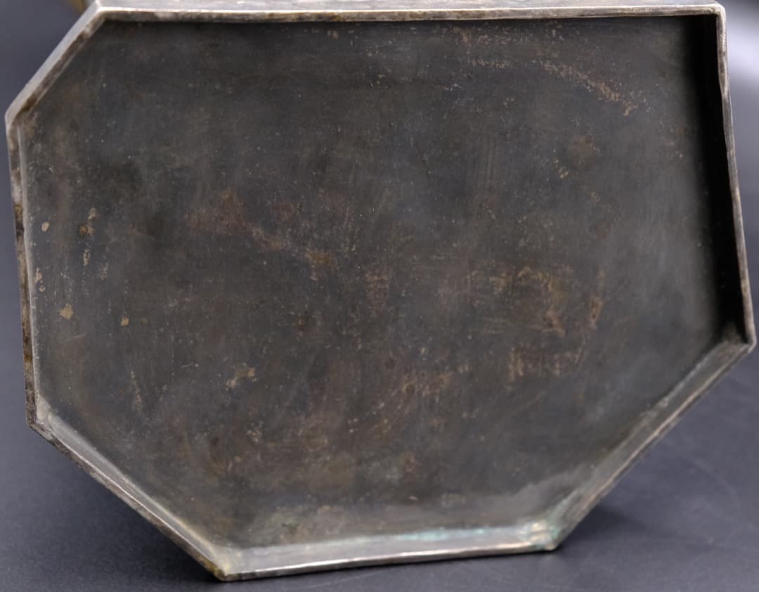 希少 中国美術 唐婦人像 細密象嵌 金属工芸 銀 銅 古玩 総重量2031.8g