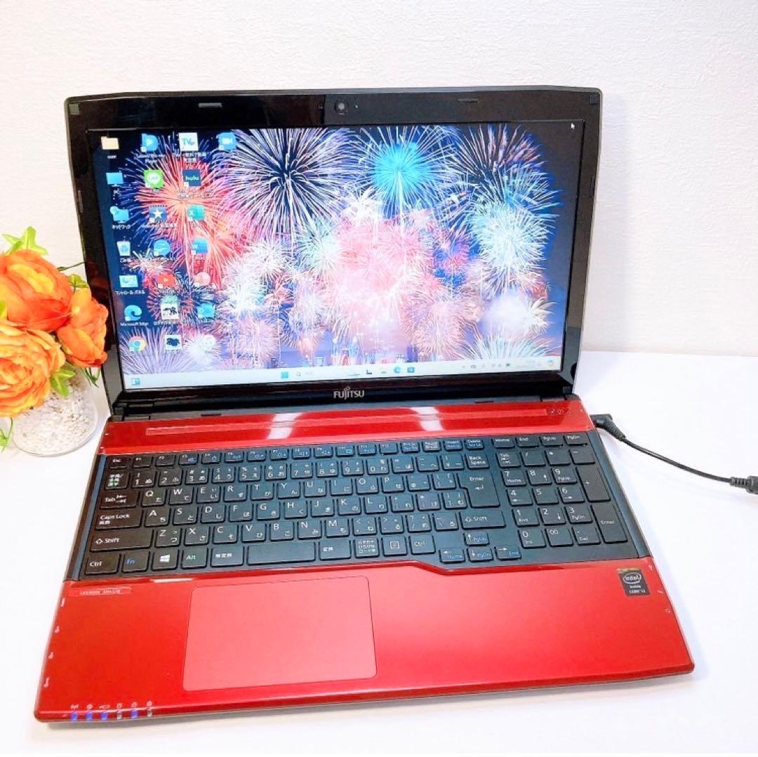 翌日中に出荷❤️レッドノートパソコン♡16GB♡動画編集や副業用に