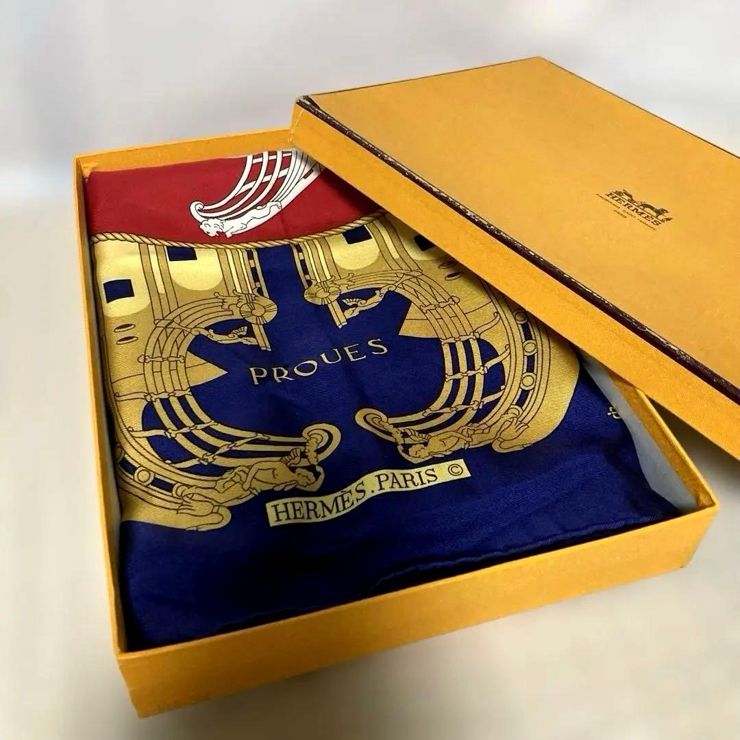 HERMES エルメス スカーフカレ90 ☆PROUES 船首像 - メルカリ