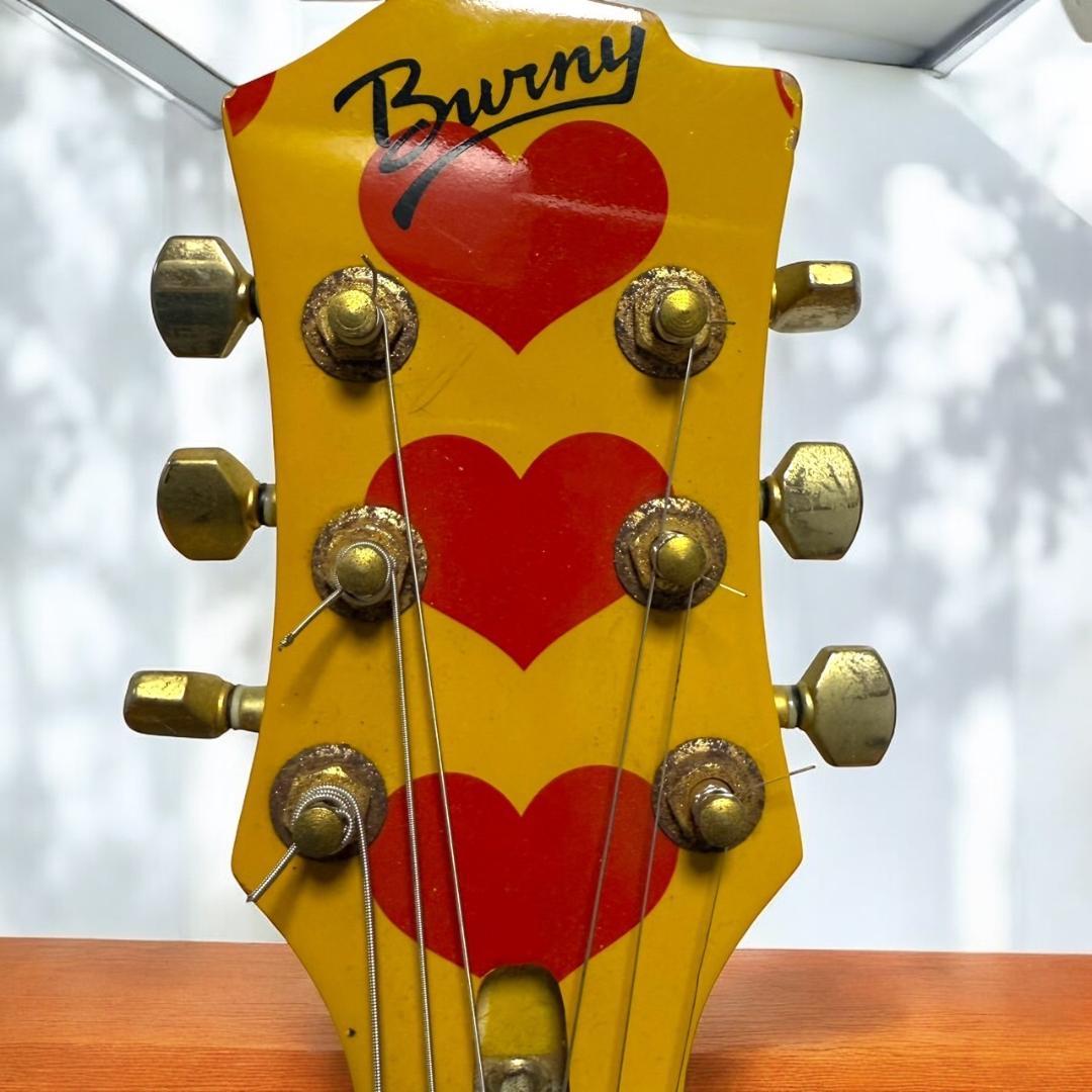 希少品 BURNY イエローハート YH-JR hideモデル ミニエレキギター