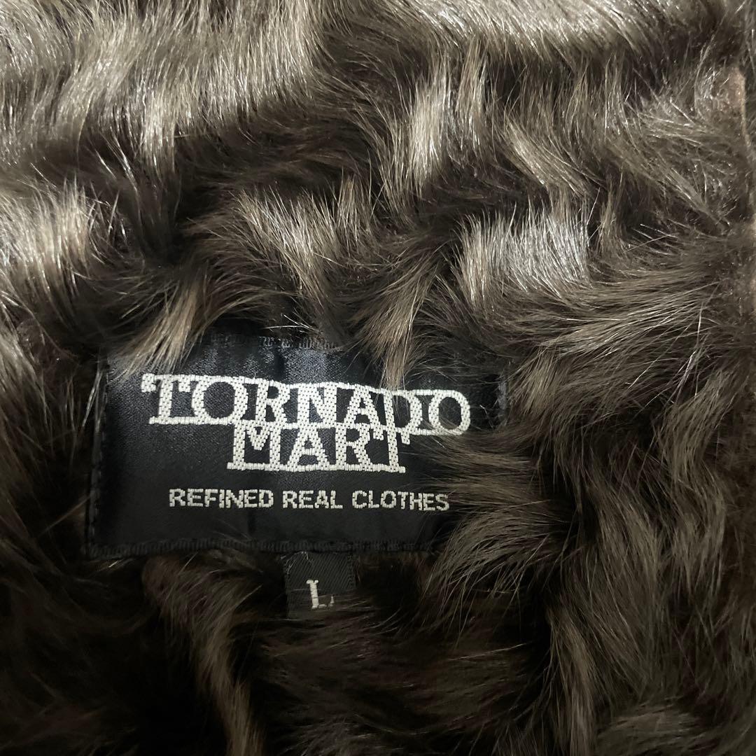 モ*ン様 トルネードマード。ダークブラウン レザーコート ムートン　浅井健一　L