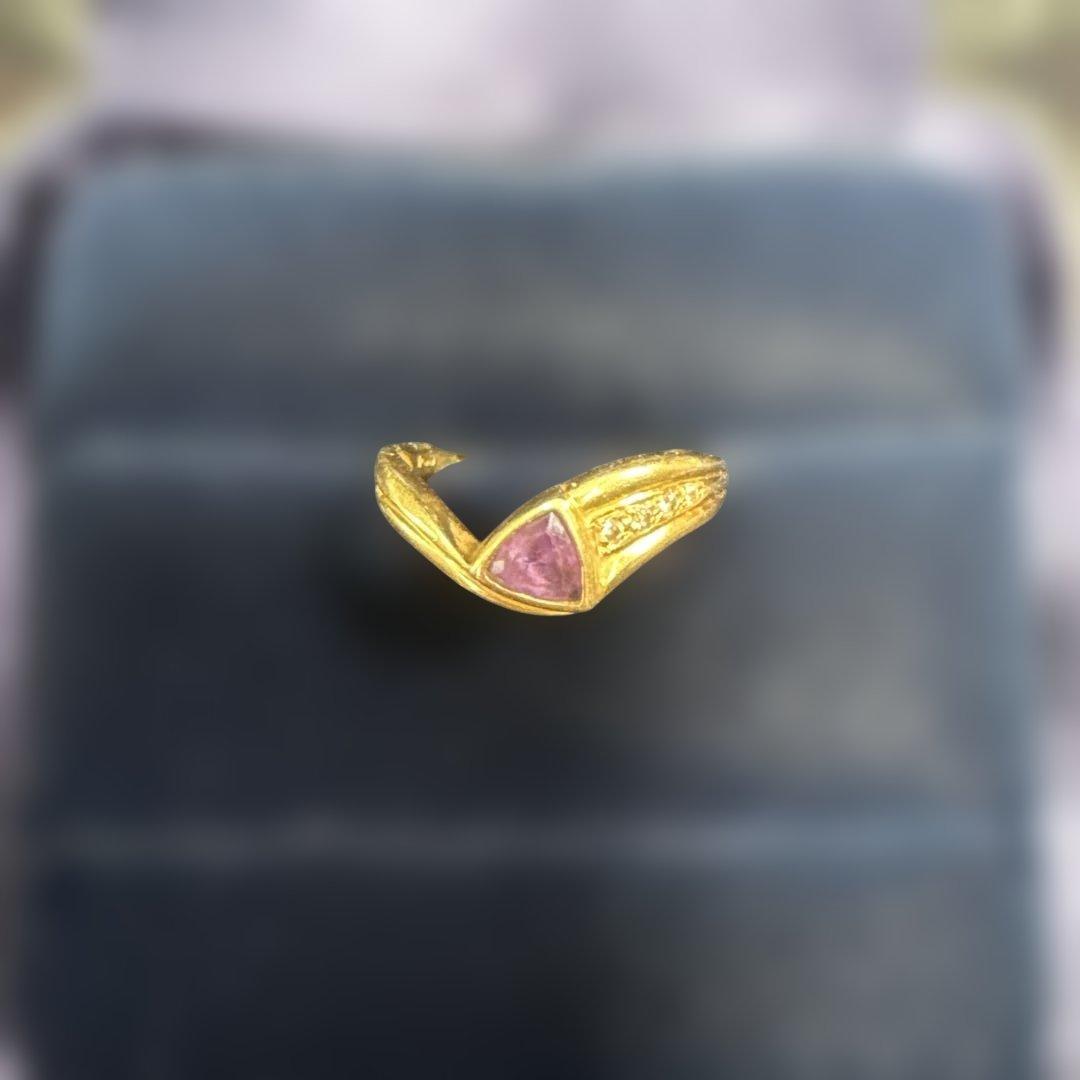 18金リング(k18)約3.1g ダイヤモンド(0.04ct)リングサイズ22号