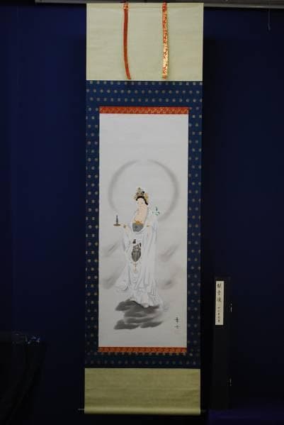 真作/華岳/観音図/布袋屋掛軸HC-188