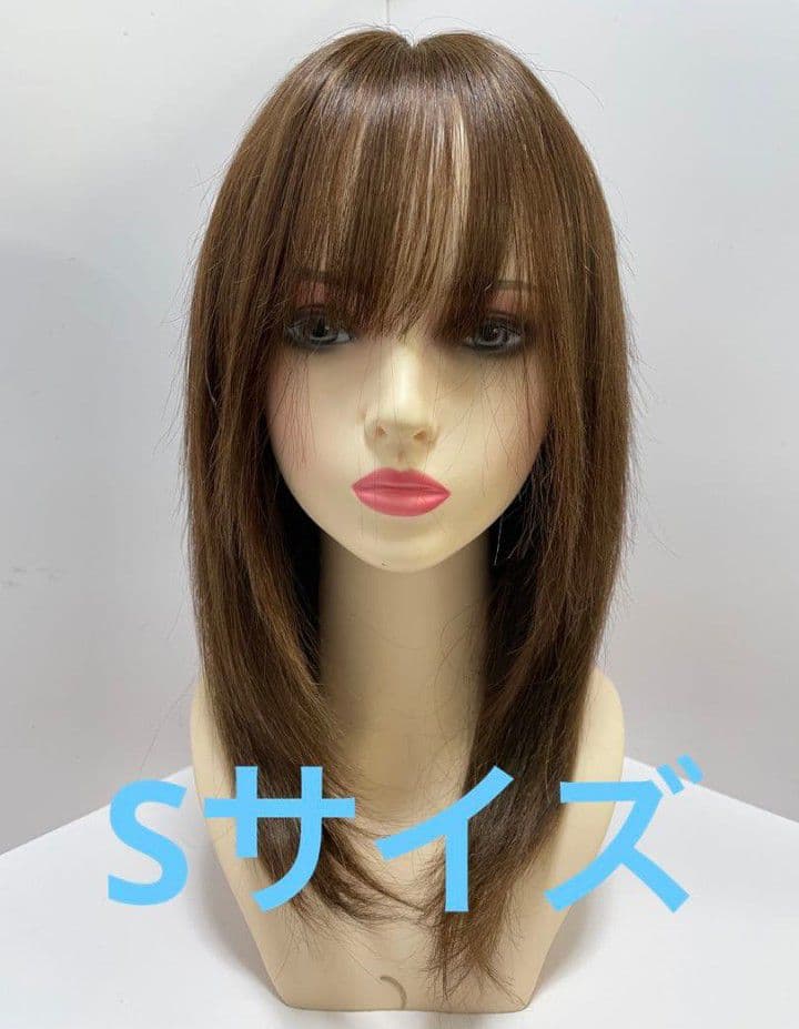 フルウィッグ人毛100%医療ウィッグ鎖骨ミディアム　ストレート　ブラウンSサイズ Amazon.co.jp: ウィッグ 人毛100％ 鎖骨式ウィッグ 女性用かつら