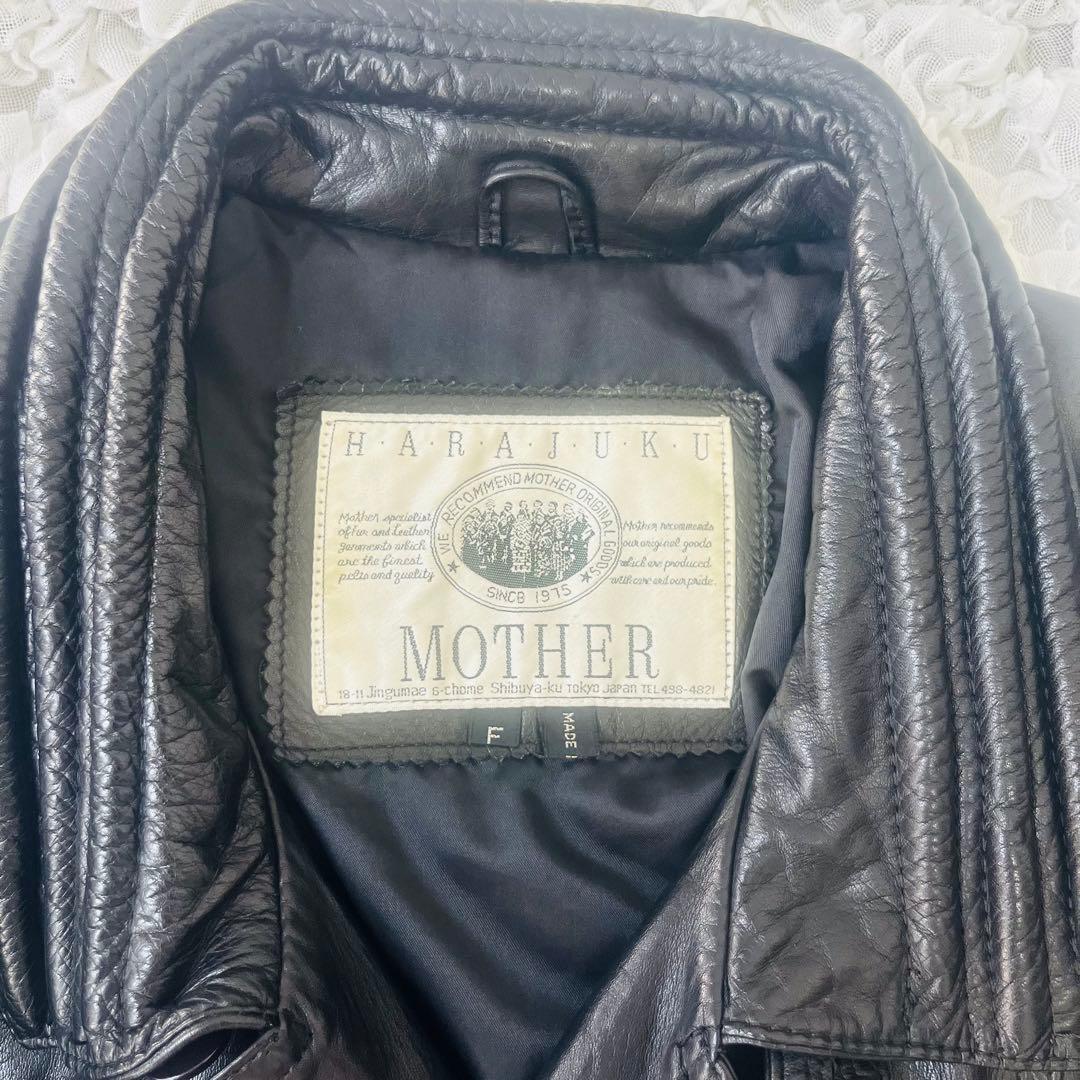 y2k ハラジュクマザーダブルレザートレンチコート マキシ牛革XL