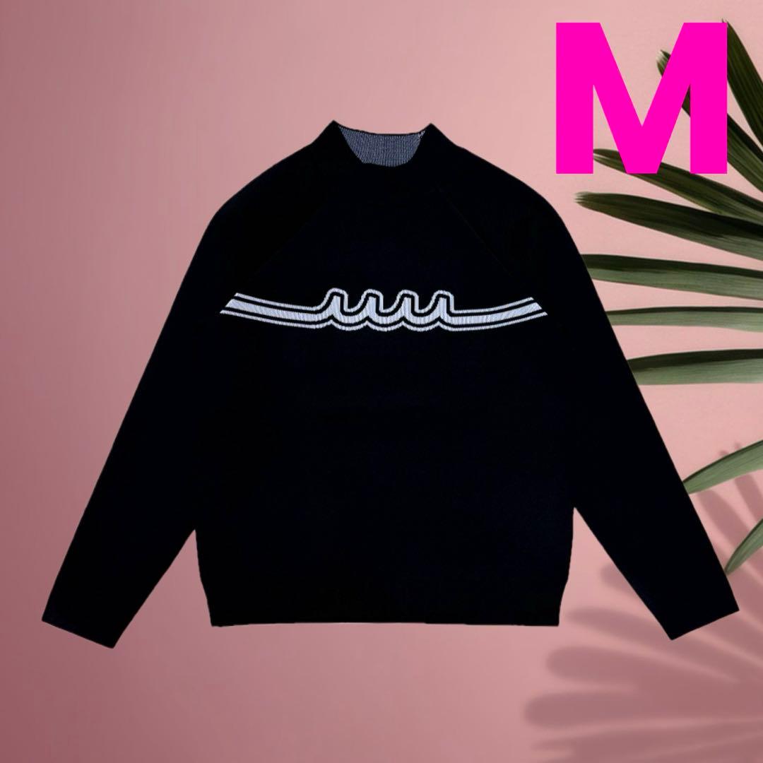 新品】ムータマリンゴルフ レディース ニットプルオーバー 黒 Mサイズ