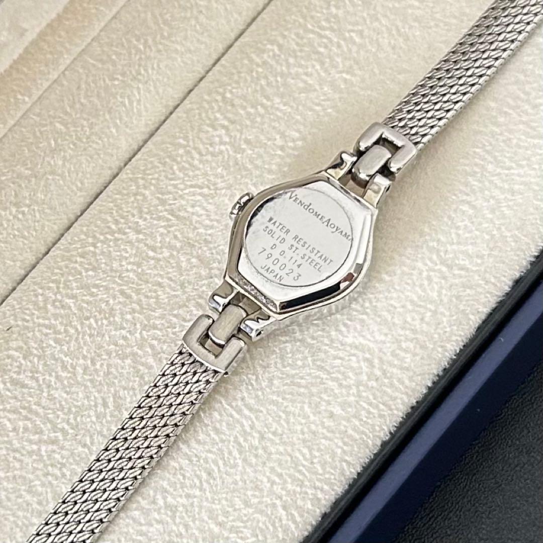 保証書•ケース付】ヴァンドーム青山•腕時計•ダイヤモンド0.11カラット