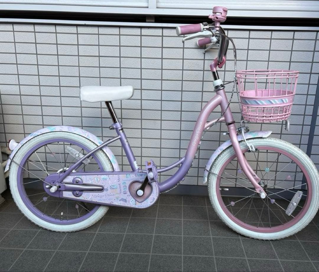お得・ヘルメット、鍵付】子供用自転車 18インチ メゾピアノ パープル