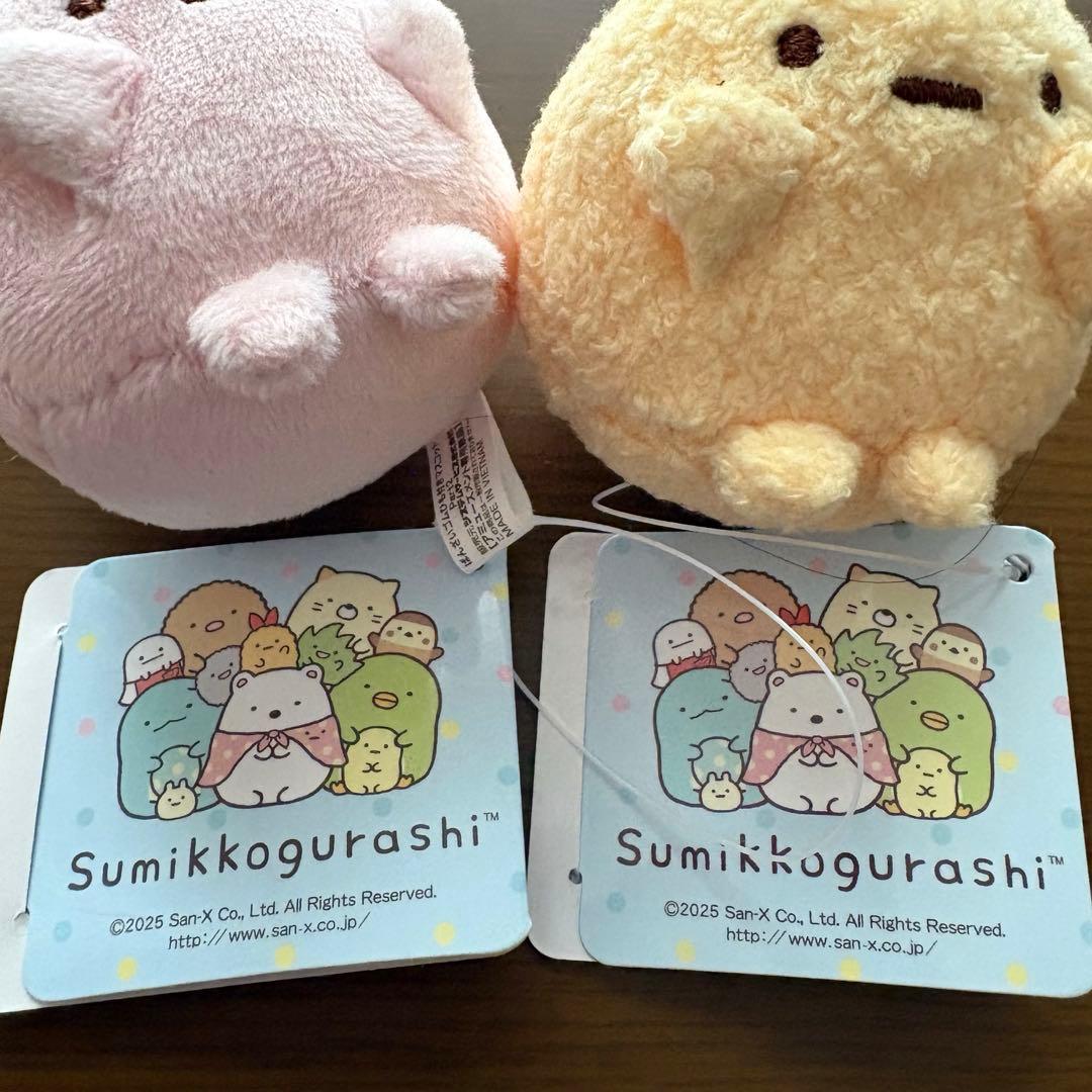 新品 タグ付き】すみっコぐらしばんざいゴムひも付きマスコット2個