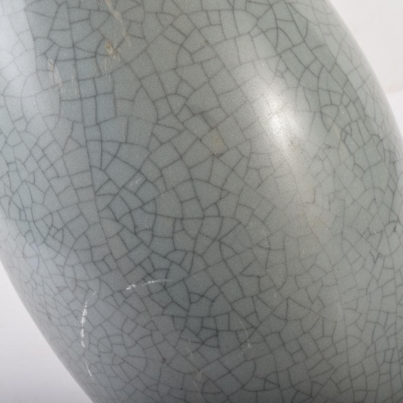 中国 南宋 官窯 青磁 金糸鉄線 貫耳双耳瓶 C 7058A