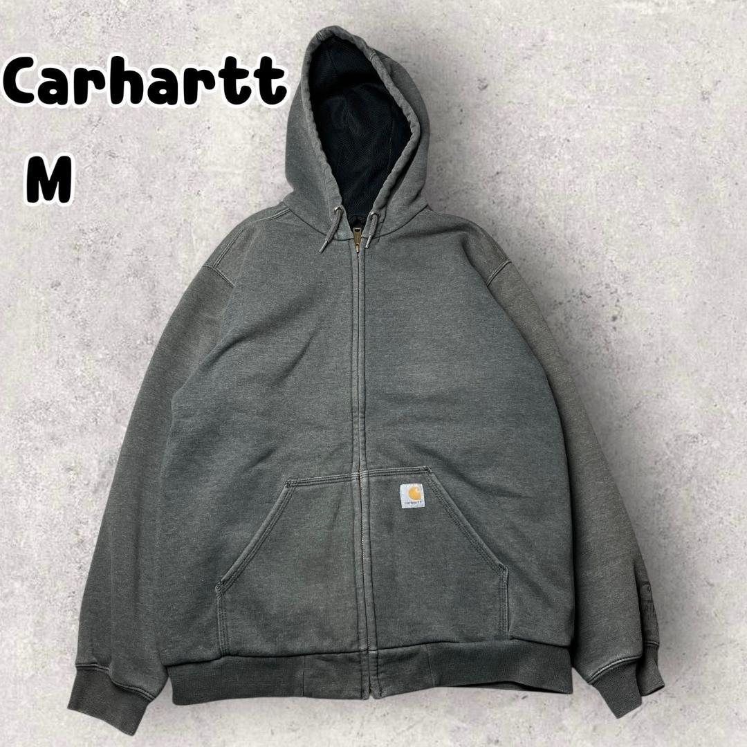 カーハート 裏サーマル ジップアップ パーカー ダブルフェイス グレー M Carhartt カーハート ジップパーカー 裏サーマル ダブルフェイス XL