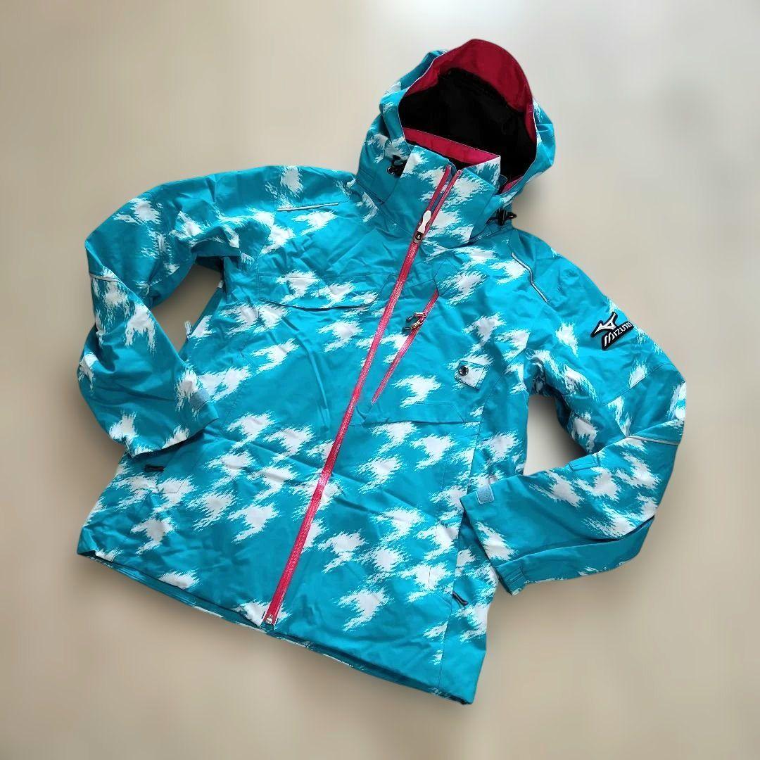 ミズノ スキーウェア上下セット ◇デモモデル◇ Mサイズ メンズ 水色×赤