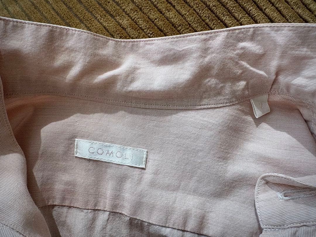 COMOLI 21SS ベタシャン プルオーバーカーゴシャツ サンドピンク