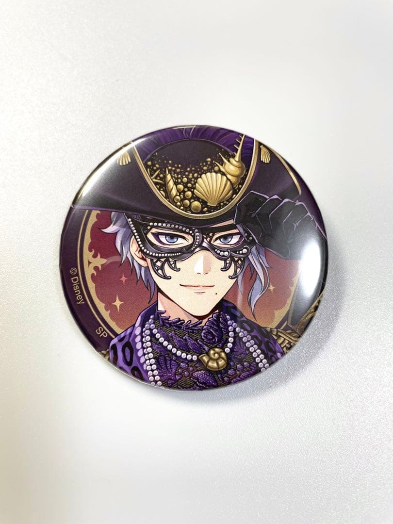 ツイステ】アズール マスカレードドレス 缶バッジ オーロラ グリッター