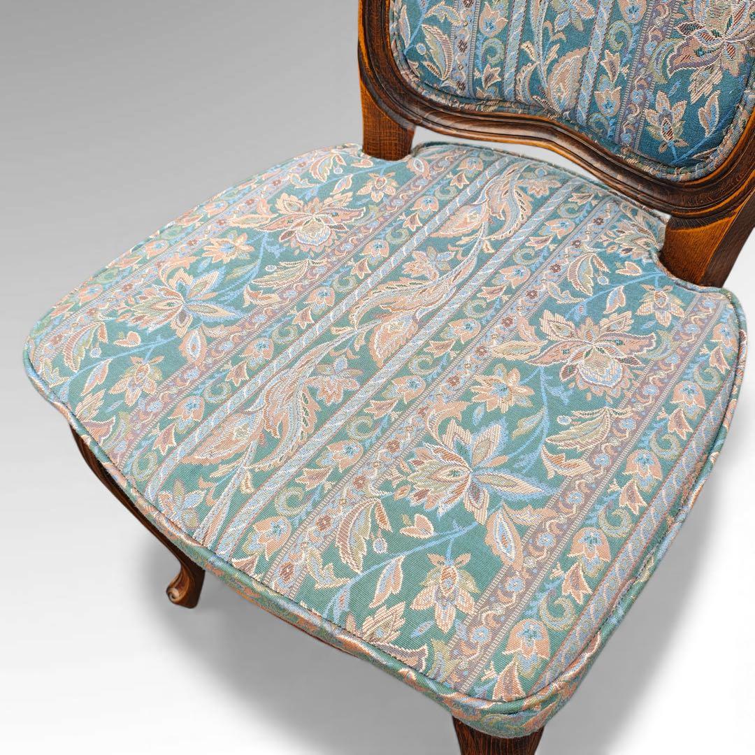 松永工房 IDC大塚家具 ヴィンテージ 猫脚 鋲打ち 花柄 ドレッサー チェア